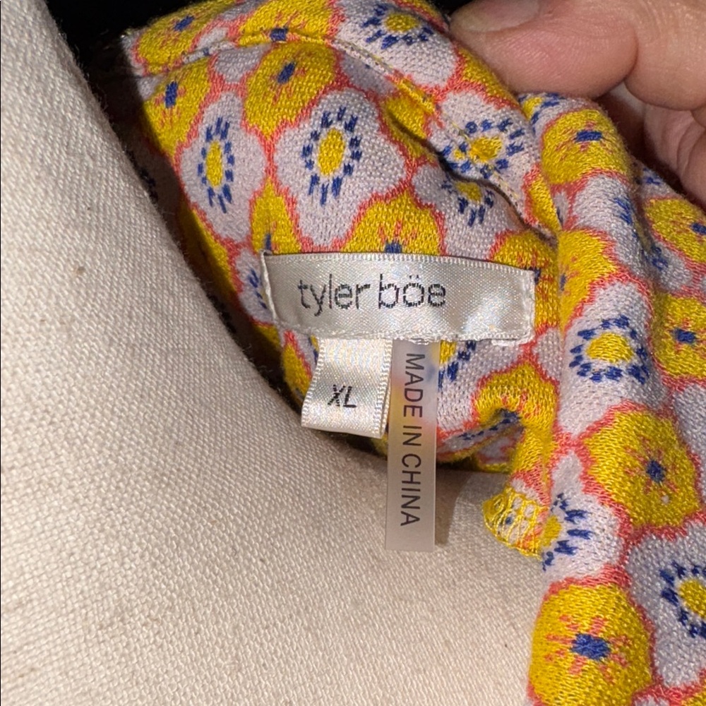 Tyler Boe Yellow and White Geometric Mini Dress - Picture 4 of 10